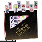 Dominoes Double 15 Solid White with NUMBERS 136 Professional Size Dominoes in Dark Vinyl Case _ Quality Dominoes Only _ NO Accessories.  B01J47J7FS